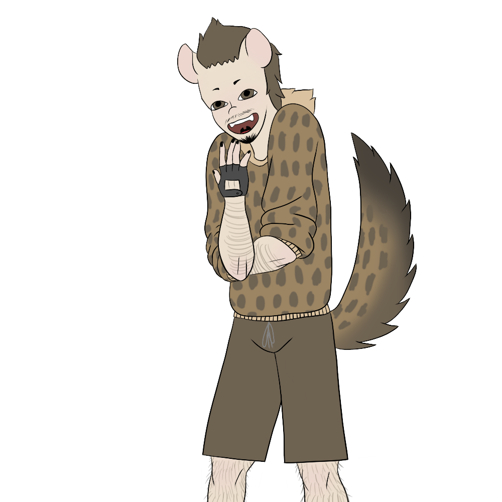 diseño de personaje original, basado en una hiena